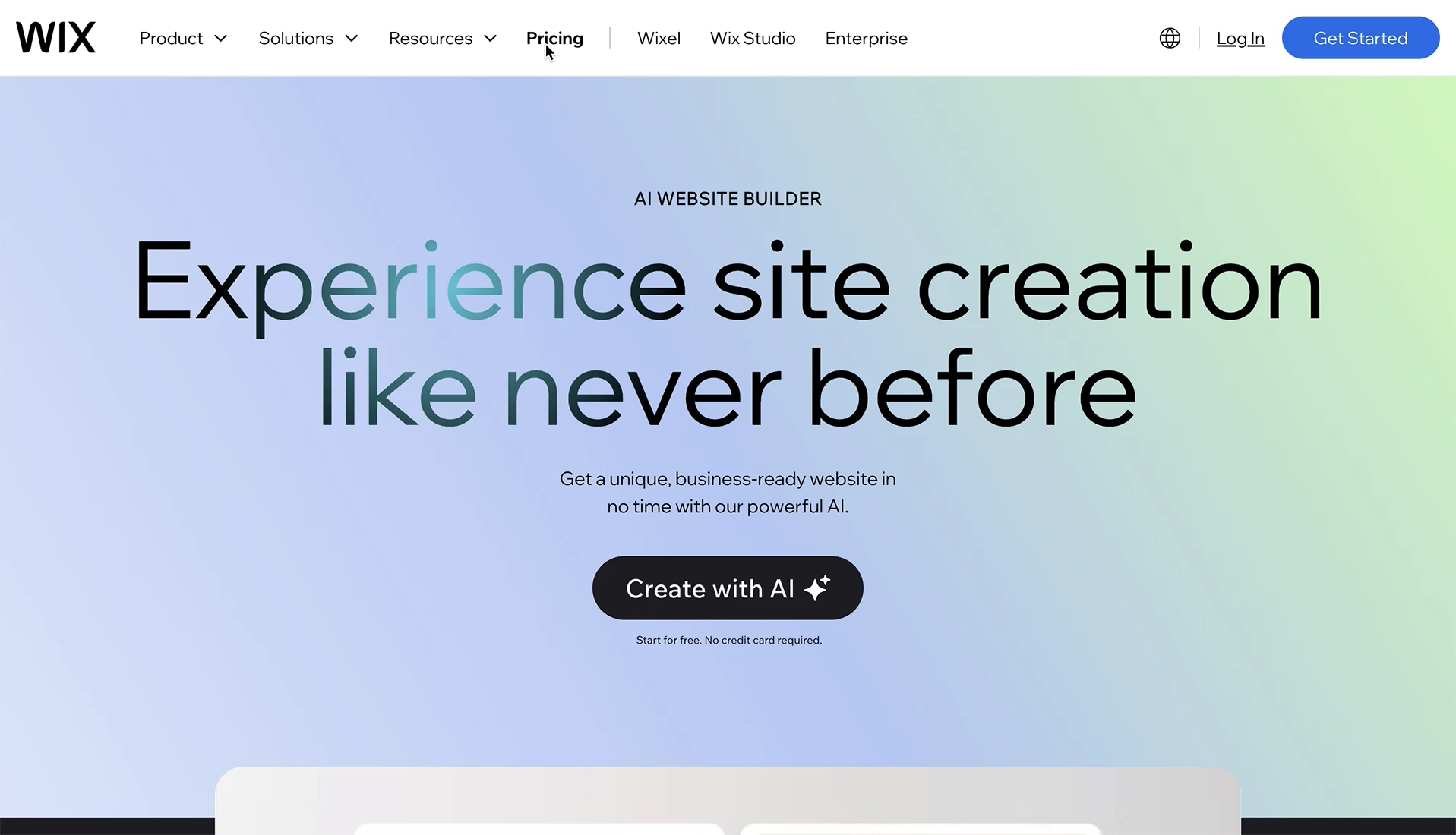 Wix Vibe main product page