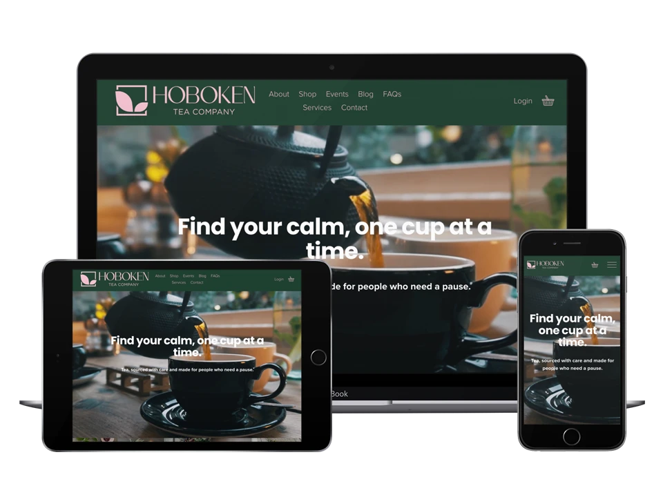 Hoboken Tea Home Page Mockup